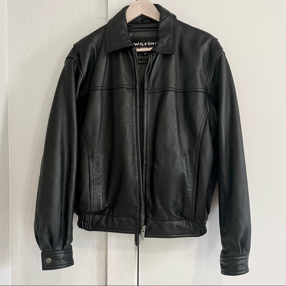 Perfect Oversized Leather Bomber Jacket